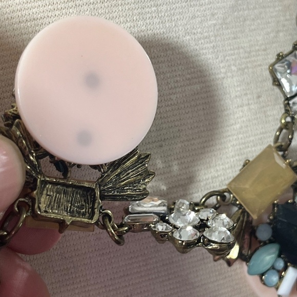 J Crew Necklace 22" Pink Floral Statement Retro Preppy Feminine Boho Western - Picture 5 of 10